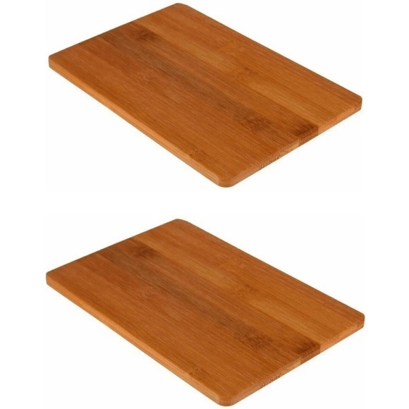 2 pc SET Bamboo Cutting Board Kitchen Chopping Perfect Cheese Meat Serving Tray - Picture 3 of 8